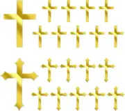 20 Pieces Baptism Cake Toppers, Acrylic Cross Toppers Gold Mirror Acrylic Cake