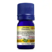 Organic Essential Oil Lemon Balm (Melissa) 5% 5 Ml By Divine Essence