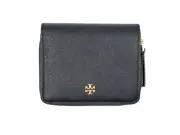 New Tory Burch Emerson Black Saffiano Leather Small Wallet 147606