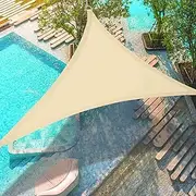 Sun Shade Sail Waterproof Triangle 2×2×2m Beige Shade Sail Canopy Awning,95% UV Blockage for Outdoor Garden Patio Backyard Lawn Commercial and Residential