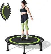 'ZCMHAXJ Foldable Mini Trampoline, 40''/48'' Rebounder Trampoline for Adults, 440LBS Capacity Exercise Trampoline Indoor, Fitness Workout Trampoline for Adults&Kids'