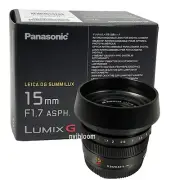 New PANASONIC LUMIX G LEICA DG SUMMILUX 15mm F1.7 ASPH. Black Lens (H-X015)
