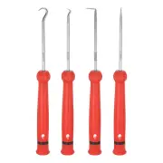 4pcs Pick and Hook Set 180mm Zinc Alloy Nylon Handle for O Rings Red