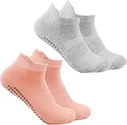 [OnrySxn] Women Pilates Grip Socks, Grey, One size