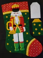 Finished Bucilla "Christmas Classic Nutcracker 18"ChristmasStockingHandstitched