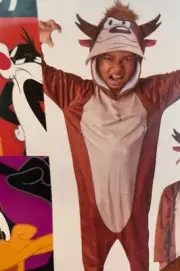 Looney Tunes Boys TAZ Halloween Tasmanian Devil Costume S M L 8 10 12 Purim NEW