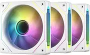 DARKROCK F120-3 in 1 120 mm Infinite Mirror Design Case Fans with PWM Control & ARGB Effect, Hydraulic Bearing for Low-Noise Operation - Suitable for Most PC Cooling Systems - White