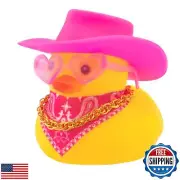 wonuu Car Dashboard Decorations Pink Cowboy Hat Rubber Ducks, Rubber Ducky fo