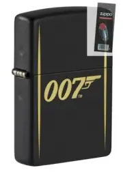 Zippo 49539 James Bond 007 Laser Engraved Black Matte Lighter + FLINT PACK