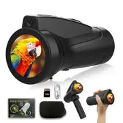 Telescope for Kids, Digital Monoculars with Self Timer, STEM Learning Adventure Toy for Ages 3 to 10, Boys Girls Camping Bird Watching, Black