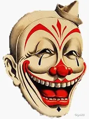 Vintage Bald Headed Scary Clown Face Creepy - Sticker Graphic - Auto, Wall, Laptop, Cell, Truck Sticker for Windows, Cars, Trucks