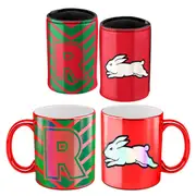 South Sydney Rabbitohs NRL Metallic Mug and Can Cooler Gift Set