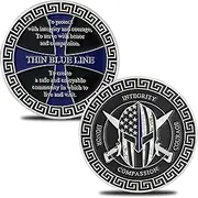 Thin Blue Line Law Enforcement Coins Police Challenge Coin