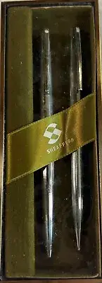 Vintage Sheaffer Chrome SIlver Pen & Pencil & Ink Set