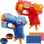 2 Pack Mini Blaster Guns Set for Nerf, Small Toy Guns for Boys with 20 Pack Refill Foam Darts, 2 Wristbands, Party Supplies, and Outdoor Games for Kids Age 4 5 6 7 8 and Adults
