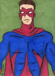 CAPTAIN PARAGON Sketch Card by Korey Watkins - Sentinels Of Justice, FemForce