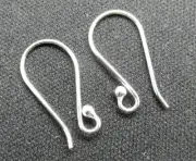 10 Pieces 925 Sterling Silver Earwire Hooks 20mm Long Earring Bali Silver Beads