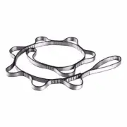 High-Strength Aerial Yoga Hammock 7 Ring Extension Nylon Double Belt Strap (Gray