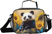 Insulated Lunch Box Honey Badger Sunflower for Women Men - Ideal for Work, Picnics - Includes Adjustable Shoulder Strap