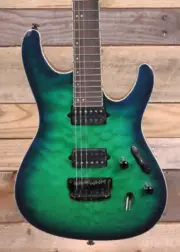 Ibanez Prestige S6521Q Electric Guitar Surreal Blue Burst w/ Case