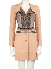 Dior Spring 2006 Runway Blush Pink Denim Lace Coat