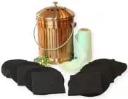 Kitchen Compost Pail Bin for Countertop - Large Decorative Copper 1.3 Gallon ...
