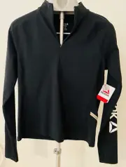 Reebok Ladies Performance Activewear Jacket 1/2 Zip Black Size M NWT