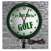 Its Time For Golf Lighted Wall Mount Black Gas Pump Globe Advertising Wall Clock