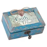 Faith Makes All Things Possible Jewelry Music Box Plays Tune Amazing Grace