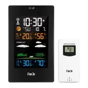 Weather Stations Fj3389 Color Weather Station Digital Thermometer Hygrometer Wireless Sensor Alarm Calendar