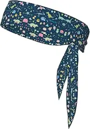 Sports Scarf Double Sided Colorful Elephant Pattern for Men with Bow Tie for Running Yoga Exercise
