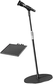 kowaku Adjustable Mic Stand with Round Base for Speech and Recording, with Holder Tray