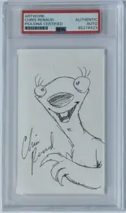 Sid Ice Age Original Pen Sketch Drawing Signed & Drawn Chris Renaud PSA DNA COA