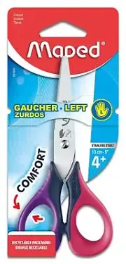 Maped Sensoft Scissors with Flexible Handles, Kids, 5 Inch, Blunt Tip, Left H...