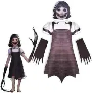 Children's horror vampire costumes, dark deception print agatha dresses 12384