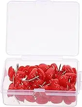 Luxshiny 50pcs Heart Shaped Push Decorative Sign Markers for Bulletin Board Cork Board Photo Wall Message Tacks Box Included
