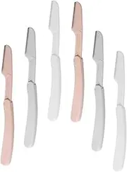Baluue 6pcs Eyebrow Trimmer Set Foldable Face Razor Easy to Use for Shaping and Removing Fine Hair
