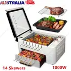 1000W Electric BBQ Grill Stove Barbecue Pan Smokeless Auto Rotating Skewers AU