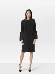 Black Flared Sleeve Dress