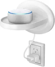 Deco Gear Wall Mount Shelf Stand for Google Home, Smart Speaker and More - White