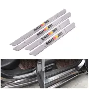 4PCS RALLIART Silver Carbon Fiber Car Door Scuff Sill Cover Panel Step Protector (for: Mitsubishi)