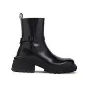 [Jimmy Choo] Jimmy Choo-Black Leather Soft Box Calf Conny Flat Boots-Donna 37 IT