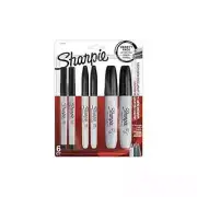 Sharpie Fine/Ultra-Fine/Chisel Tip Permanent Markers 6/Pkg-Black