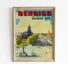 Bendigo Victoria Australia Rare Vintage Retro Advertising Vintage Poster Print