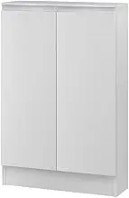 IWATSUKI MIO-9058SWW Storage Shelf with Door, Made in 0.4 inches (45-120 cm), White Wood, Width 22.8 inches (58 cm), Depth 7.7 inches (19.4 cm), Height 35.4 inches (90 cm), Slim, No Cutouts