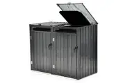 PLANTCRAFT Double Steel Wheelie Garbage Bin Storage Shed, Enclosure with 2 Opening Doors