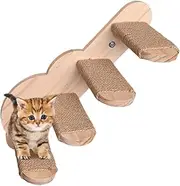 Cat Wall Step,Floating Cat Climbing Wood Ladder | Safe Elegant Kitten Shelves Perches for Bedroom Living Room Indoor Use for Small Spaces