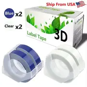 (2Blue+2Clear) LabelTape Fit For Dymo 1595GY Dymo 814580 Label Makers