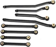 RC Wheelbase Link Rod, Suspension Proof Wear Proof 8PCS RC Chassis Linkage Strong Support with Screws for 4WD CP18P RC Cars (Black)