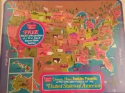 Vintage 1960s Duncan Hines United States of America Picture Map Puzzle USA Made